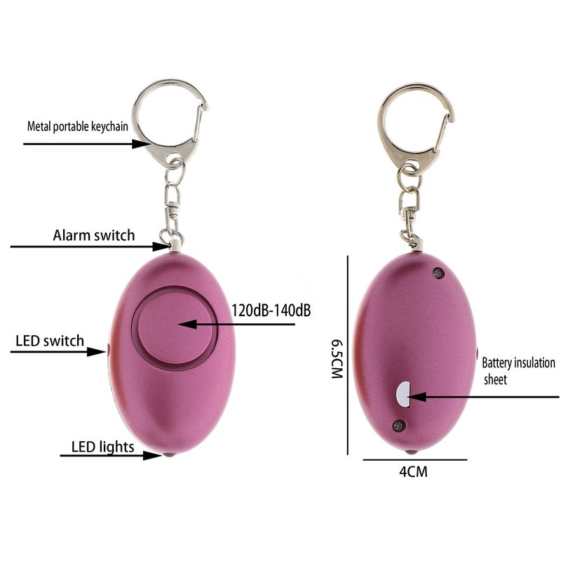 Torcia elettrica scintillante e allarme personale - Sirena ultra-forte da 130 dB con luce LED per la sicurezza delle donne (6 colori)_voghion.com