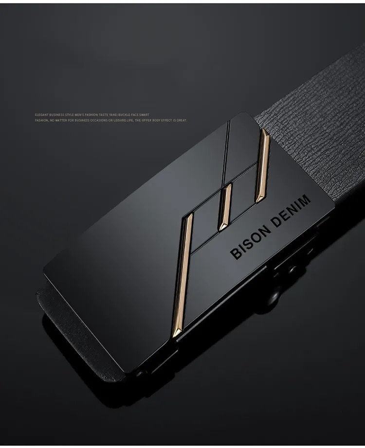 HOT Automatic Alloy Buckle High Quality Fashion Business Cow Genuine Leather Belt for Men_voghion.com