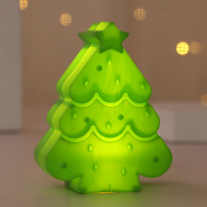 Mini decorazioni natalizie a LED - Decorazioni luminose da tavolo per le feste in verde e rosa, regalo perfetto per l'allegria delle feste_voghion.com