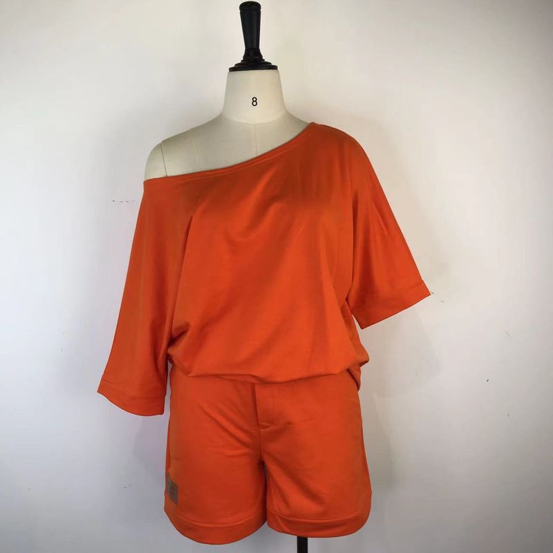 Women's Fashion Trendy Sweatshirt And Pants Off-Shoulder Loose Two-Piece Set 2022 New Style_voghion.com