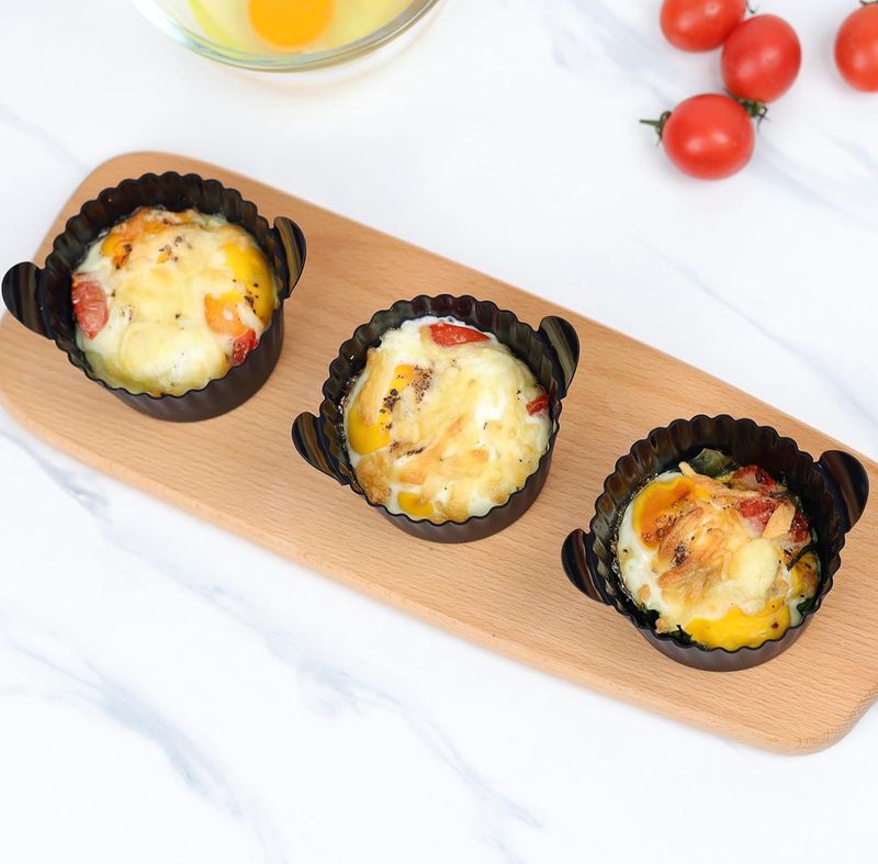 Silicone Air Fryer Egg Poacher Silicone Cupcake Baking Cups Ramekins For Air Fryer Ovens Air Fryer Silicone Basket_voghion.com