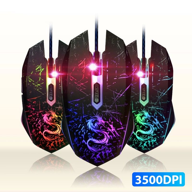 Farfi Ergonomic 6 Buttons USB Photoelectric Wired Gaming Mouse Mice for PC Laptop_voghion.com