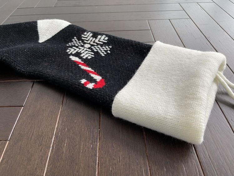 Plush Decorative Knitted Christmas Socks Pendant Cane Candy Snowflake Gift Bag_voghion.com