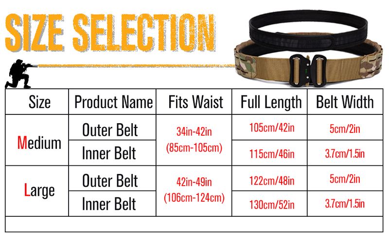 TWINFALCONS Tactical Belt Battle Belts MOLLE Military Style Belt 2 Inch Outer & 1.5 Inch Inner Tactical Heavy Duty Belt_voghion.com