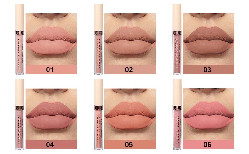 YOUNG VISION Nude Liquid Langlebiger, wasserfester Lippenstift in Rosa/Braun/Rot, Lippenfarbe, Make-up-Set, für Damen, Lip Glaze Matte Larga_voghion.com