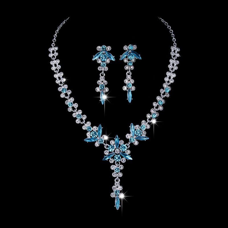 Women's Jewelry Set Bridal Necklace Set Fashion High End Crystal Necklace Earrings Jewelry Two Piece Set_voghion.com