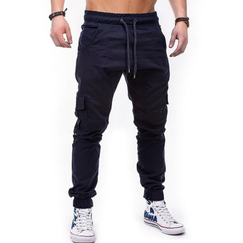 Pantaloni cargo pentru bărbați, cu mai multe buzunare, din material textil_voghion.com