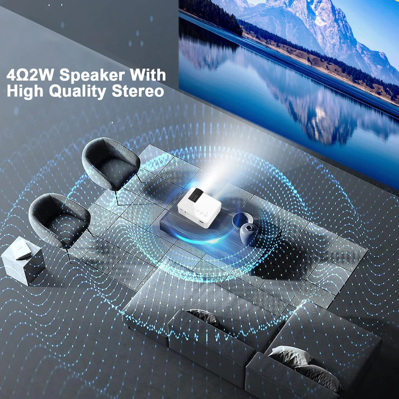 YT100 Wireless Mobile Phone Mini Full HD Video Projector, Portable Outdoor Indoor Projector_voghion.com