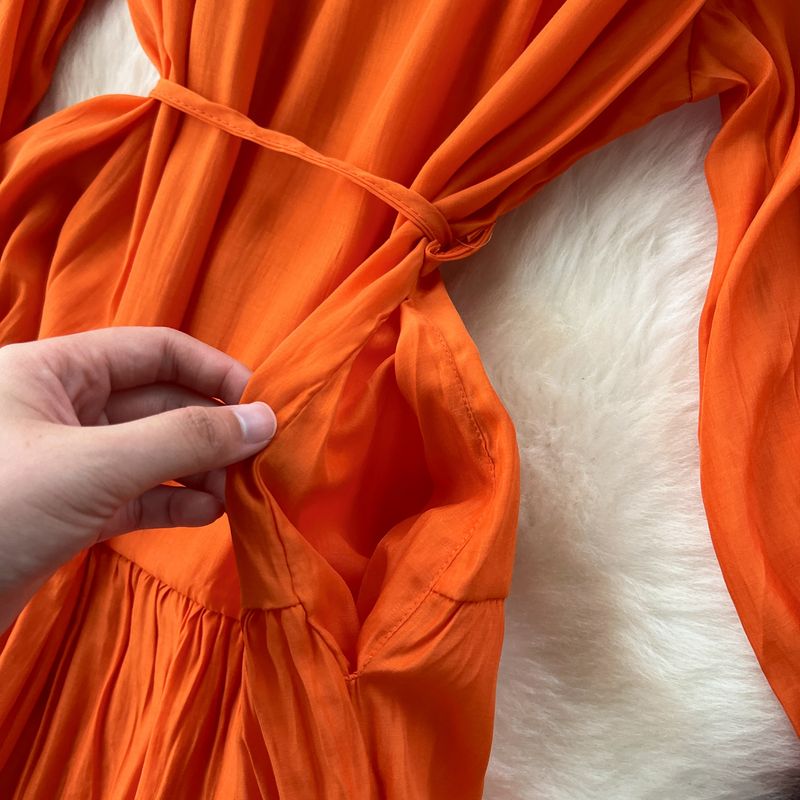 Elegant Dress Female Design Single Breasted Loose Waist Straps Slim Temperament Knee Length Skirt_voghion.com