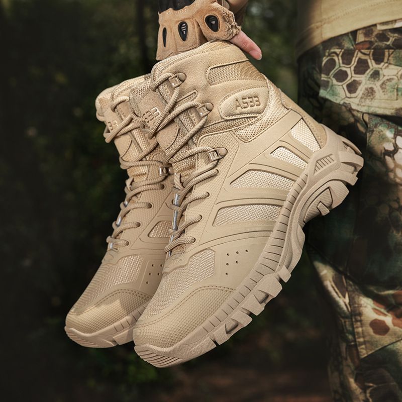 Stivali militari taglie forti per uomo, stivali da trekking tattici da deserto alti per uomo_voghion.com