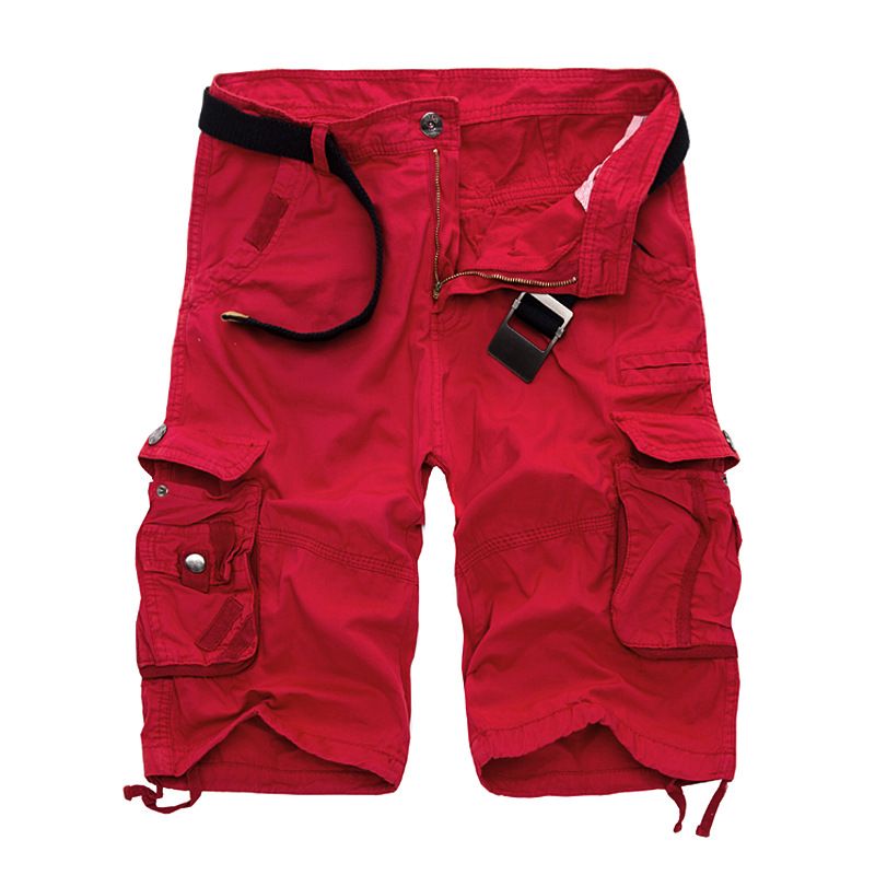 Man's clothing Cargo shorts Baggy 7-point mid-length multi-pocket casual camo sweatpants_voghion.com
