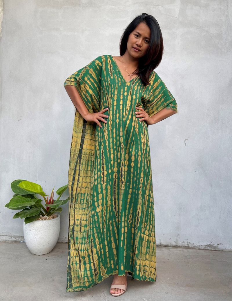 Robe de plage en rayonne pour femmes, tenue de vacances à fleurs teintes _voghion.com