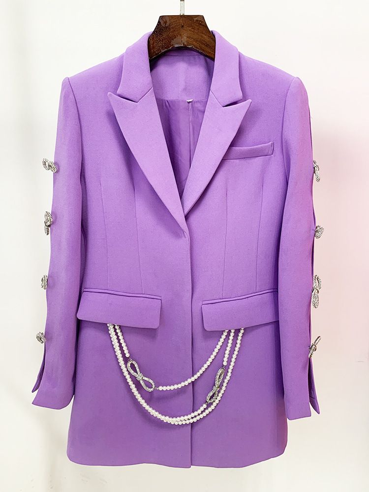 Gonna da donna con design temperamento, maniche cave, fiocco di diamanti, perle_voghion.com