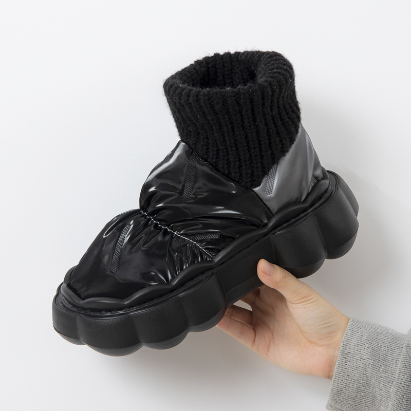 quality Boots Down Waterproof Cotton Slippers for Men Women in Winter with Outdoor Trend Snow High Collar Plush Insulation_voghion.com