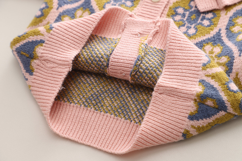 Mädchen pullover kleid, herbst und winter neue jacquard stil, gestrickte zwei-stück set, baby mädchen reverse ausschnitt, lange_voghion.com