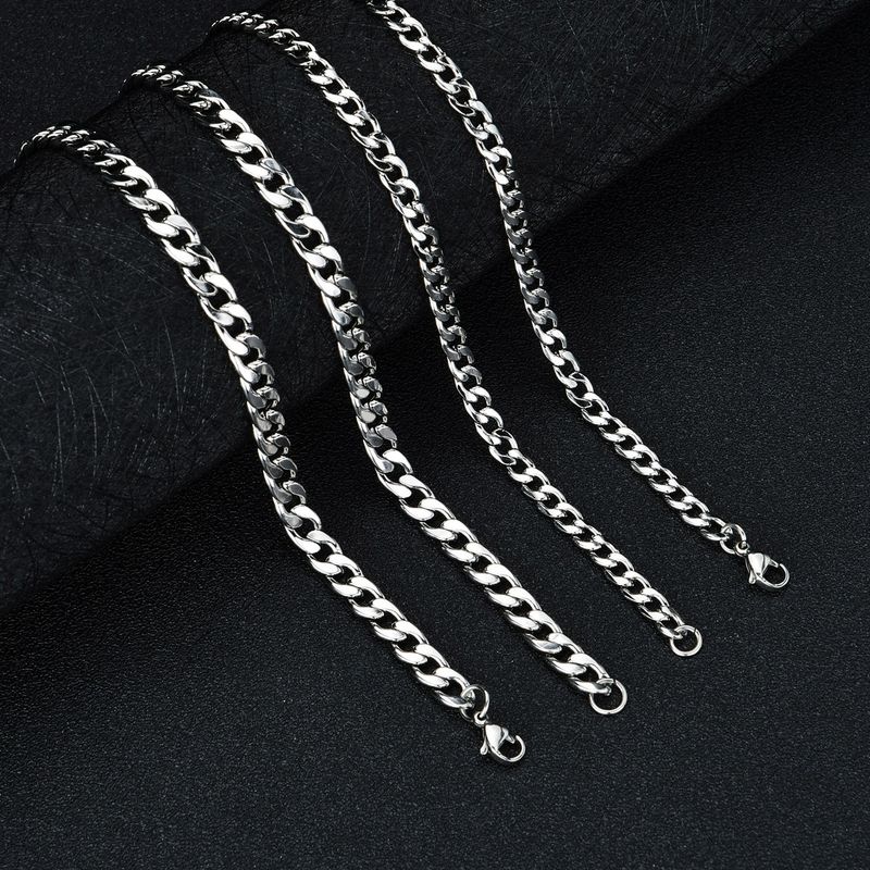 Stainless NK Chain Men's Titanium Steel Cuban Necklace Unisex Trendy Brand Hip Hop Accessories_voghion.com