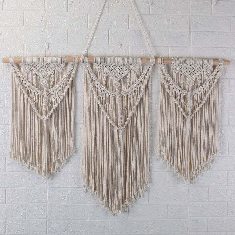 Nuova tenda divisoria per porta a tre sezioni in stile bohémien, semplice e decorativa, intrecciata a mano, staccabile_voghion.com