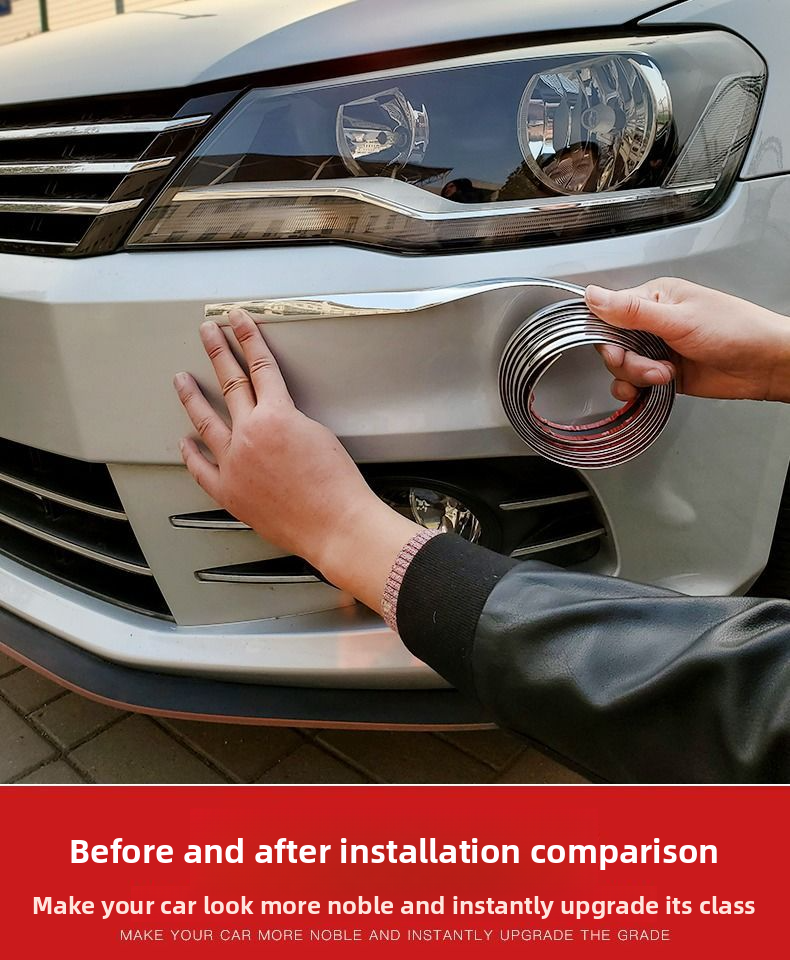 Car Window Decoration Chrome Plated Bright Electroplated Door Anti-collision Strip Bumper Anti-scratch Anti-explosion_voghion.com