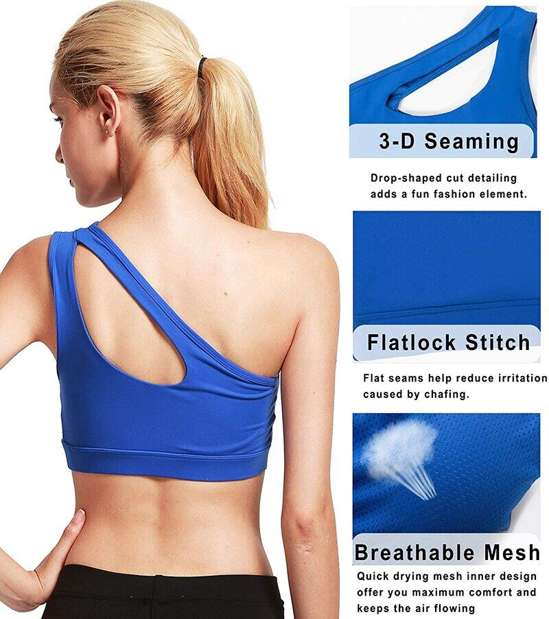 SUPERFLOWER Reggiseni yoga monospalla da donna Push Up Sport Top Crop Gilet atletico_voghion.com