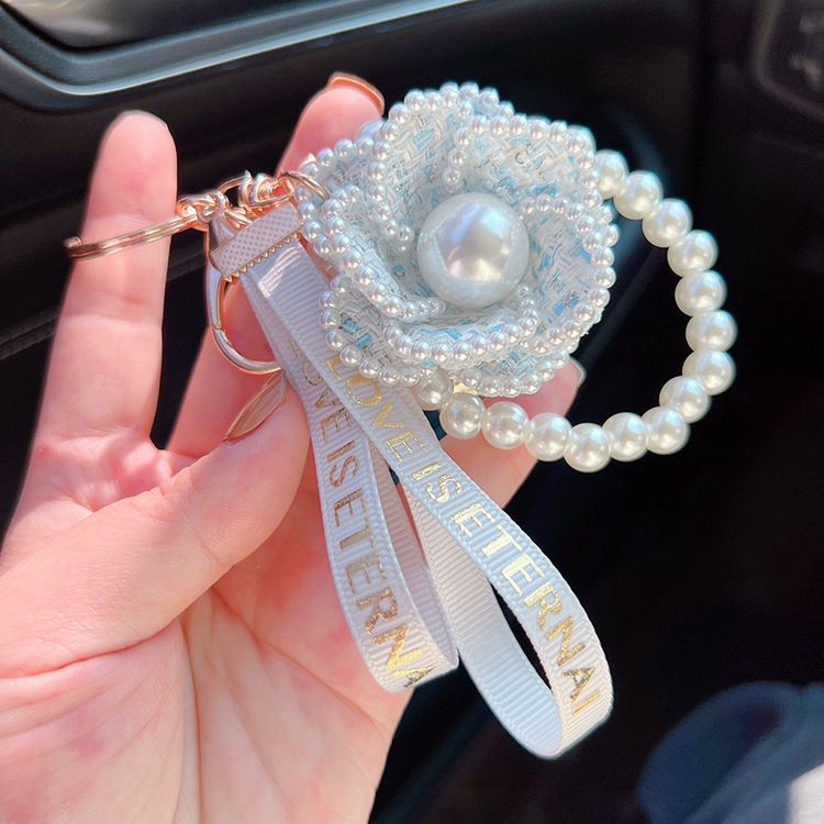 Koreanesch Versioun Pärel Element Camellia Keychain Sak Unhänger kreativ onofhängeg entworf Wueren_voghion.com