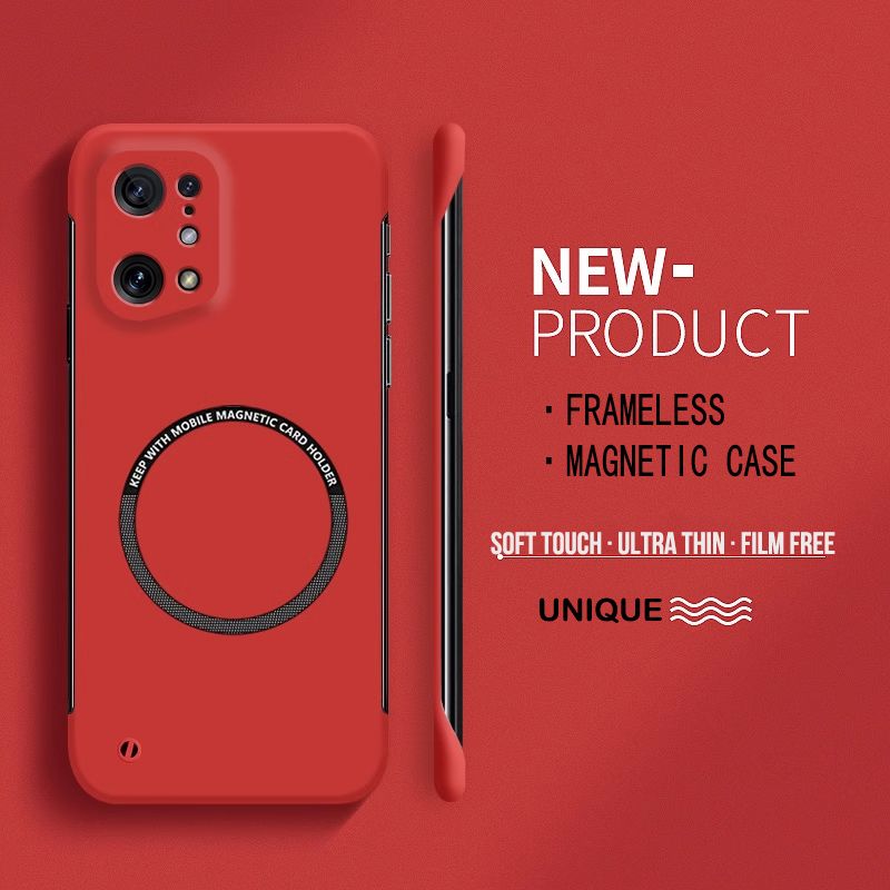 Funda de teléfono ultradelgada rígida de policarbonato con imán y sin marco para Oppo Reno 5 6 8 Find X3 Neo Lite X5 Pro con carga inalámbrica mate_voghion.com
