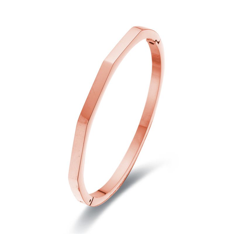 Braccialetti e braccialetti Classico Semplice Colore Solido Angolare Bracciale in acciaio inossidabile Personalizzato Colore Solido Diamante Angolare Geometrico_voghion.com