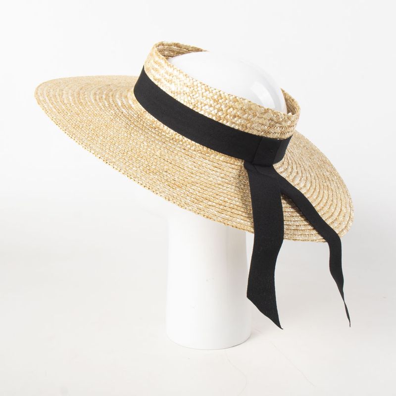 Mode Vrouwen Zon Brede Rand Geen Top Reis Strand Hoed Parels Band Vizier Zomer Hoeden_voghion.com