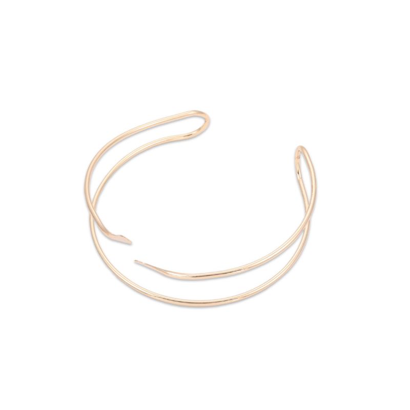 Hot Selling Simple Personalized Open Gold Metal Arm Bracelet Hand Accessory_voghion.com