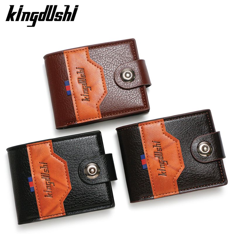 New Men's Short Style Multi-Functional Magnetic Large Capacity Multi-Card Slot Dollar Wallet_voghion.com