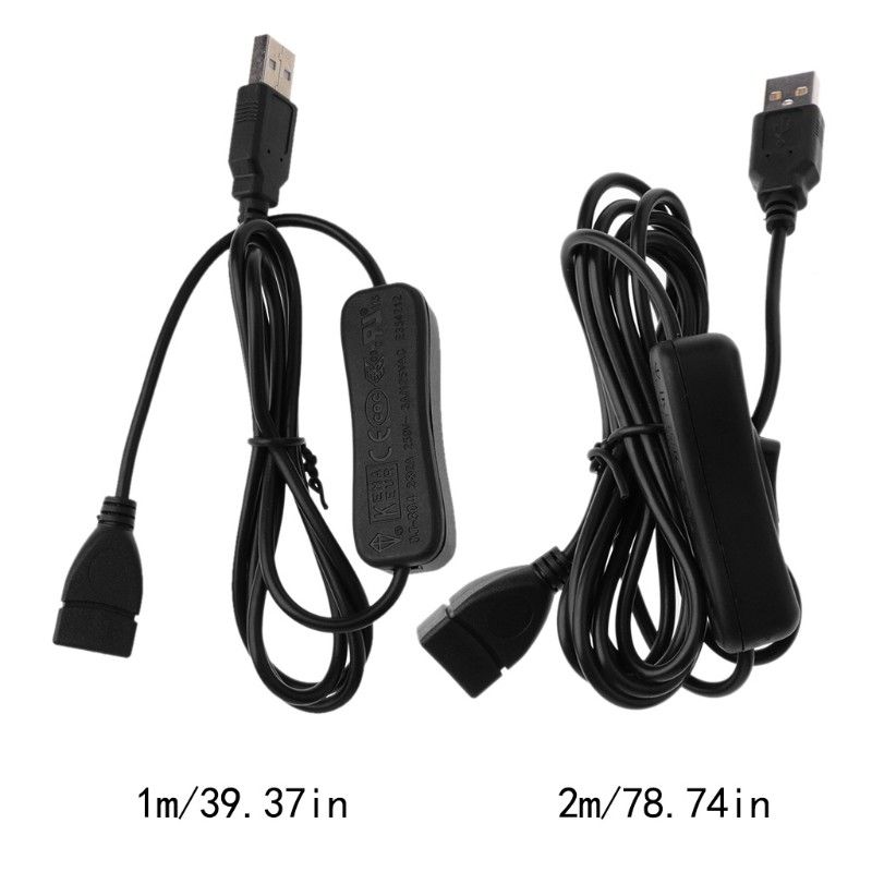Câble d'extension USB mâle vers femelle avec interrupteur marche/arrêt pour chargeur de données PC_voghion.com
