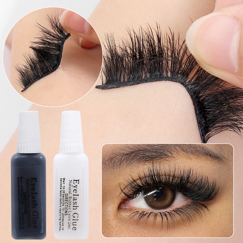 Máscara de pestañas en Gel de secado rápido, herramienta de maquillaje adhesiva en blanco y negro, resistente al agua y duradera, 3ML_voghion.com