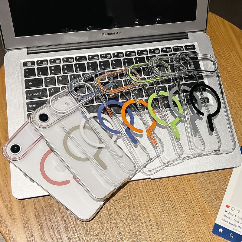 Transparent Question Pattern Magsafe Charging Phone Case For IPhone 17 16 15 14 13 12 Pro Max Air Plus Magnetic Hard Back Cover_voghion.com