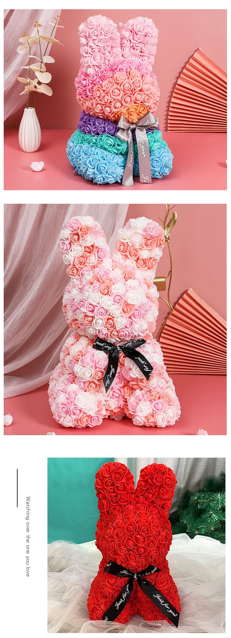 520 Chinesische Valentinstagsgeschenk-Puppe aus konservierten Blumen für den Geburtstag der Freundin (TikTok) – Gleiche kreative Ornamente: Rosenbär_voghion.com
