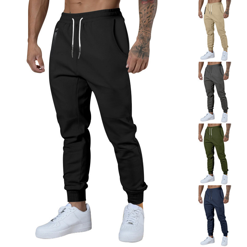 Leichte Jogginghose für Herren, atmungsaktiv, zum Wandern, Joggen, Laufen, Stretch, für Übungen und Workouts, mit Reißverschlusstasche_voghion.com