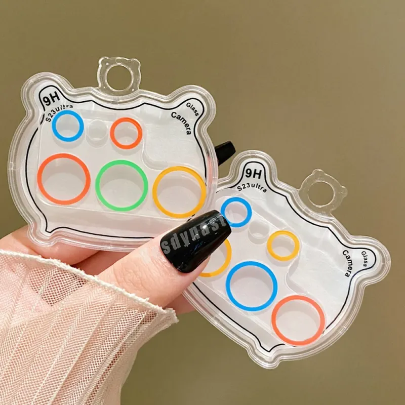 For Samsung Galaxy S23 Ultra Glitter Glowing Metal Camera Lens Glass Dazzling Color Noctilucent Cam Protector Cover_voghion.com
