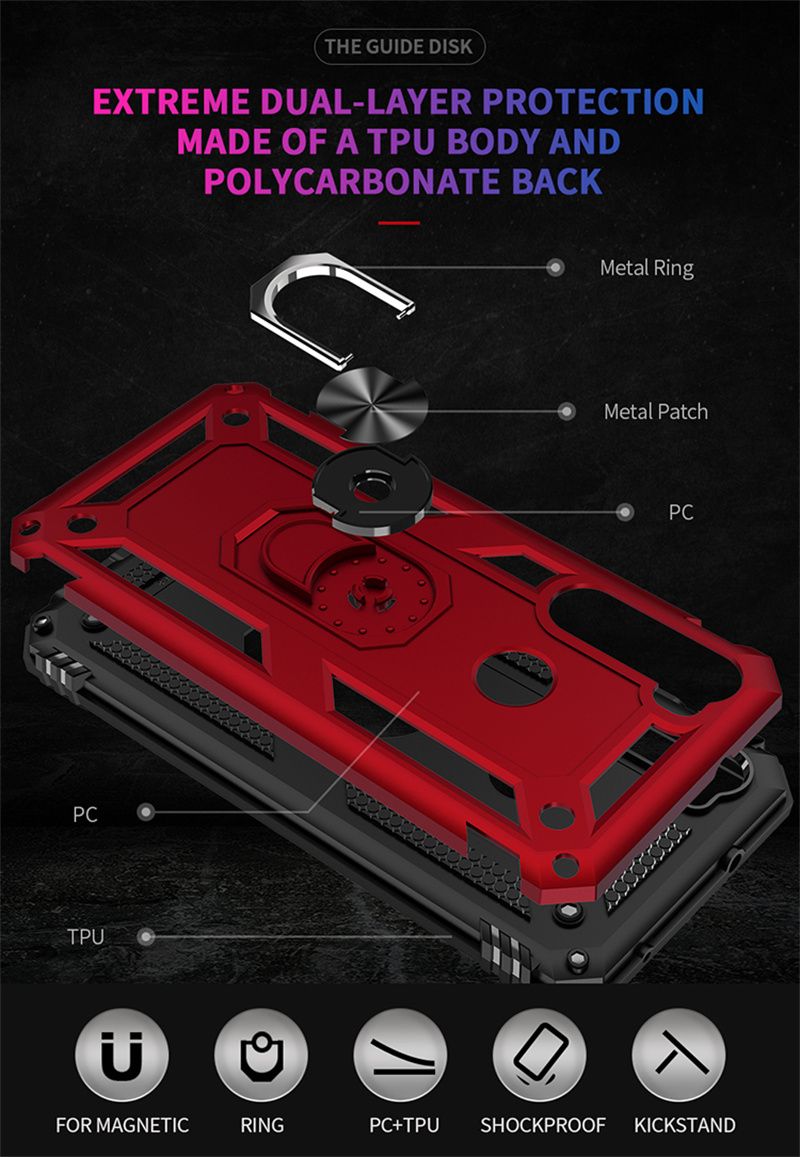 For Xiaomi Redmi Note 8T 7 8 Pro Case Luxury Armor Shockproof Phone Case For Redmi 7 8 7A 8A Car Magnetic Ring Holder Back Cover_voghion.com