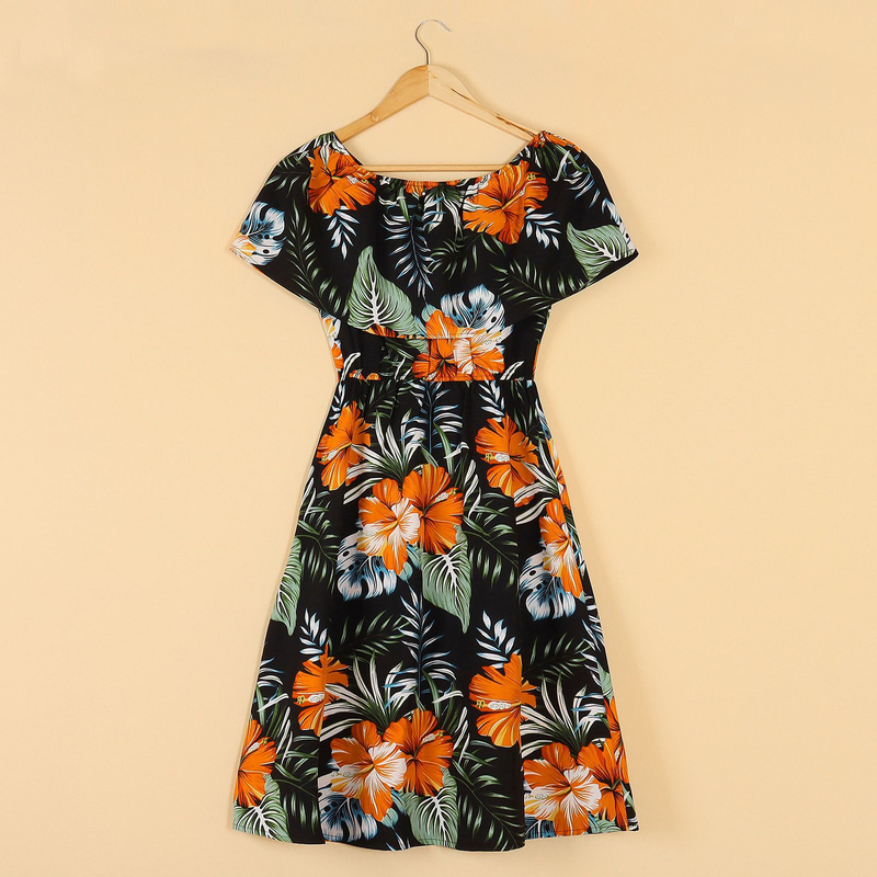Ensemble chemise et robe parent-enfant commerce extérieur XX0129_voghion.com