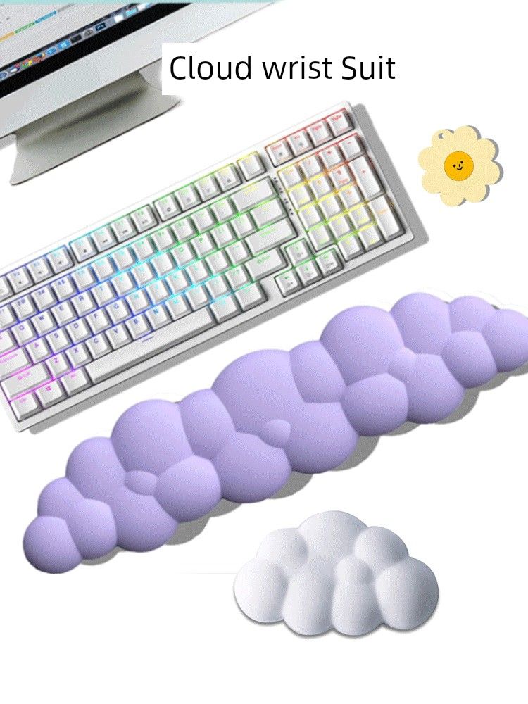 Oniwwertraff Qualitéit Cloud Hand Button mechanesch Tastatur Ënnerstëtzung Handgelenkstütz Lieder Armband Rosa Mauspad fir Meedercher_voghion.com