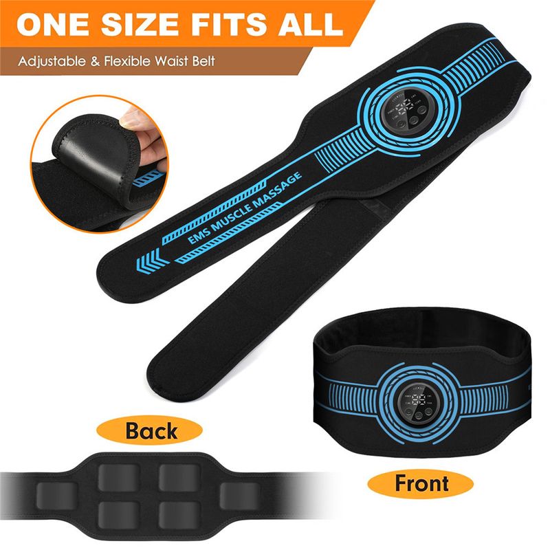 Five Piece EMS Massage Device, Patch, Fat Shedding Intelligent Abdominal Belt Fitness Device Massage Belt And Abs Pad_voghion.com
