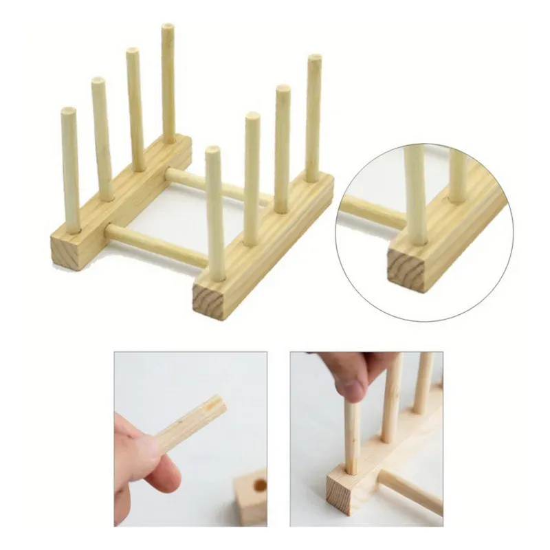 Scolapiatti in legno, supporto per piatti da cucina, scolapiatti, scolapiatti, portacoperchi per pentole, organizer da cucina, scolapiatti, mensola espositiva_voghion.com