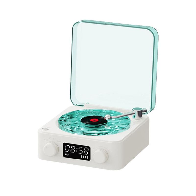 Wave vinyl record player Wireless Retro Sleep Aid Speakers Music Center White Noise W Bluetooth Light Sound Speaker_voghion.com