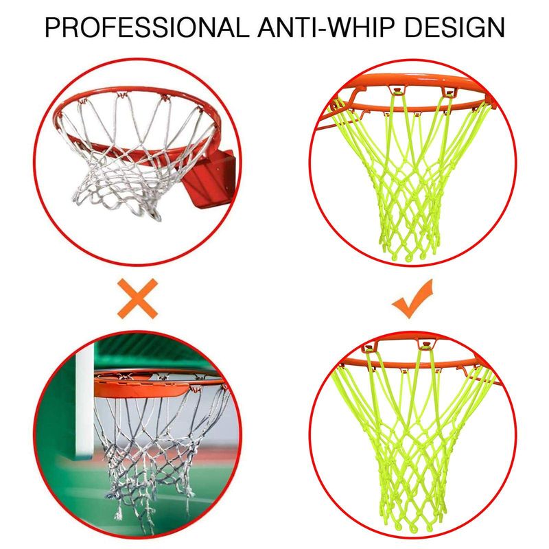 Outdoor luminous basketball net portable bold 12 circle standard size sports nylon luminous basketball net_voghion.com