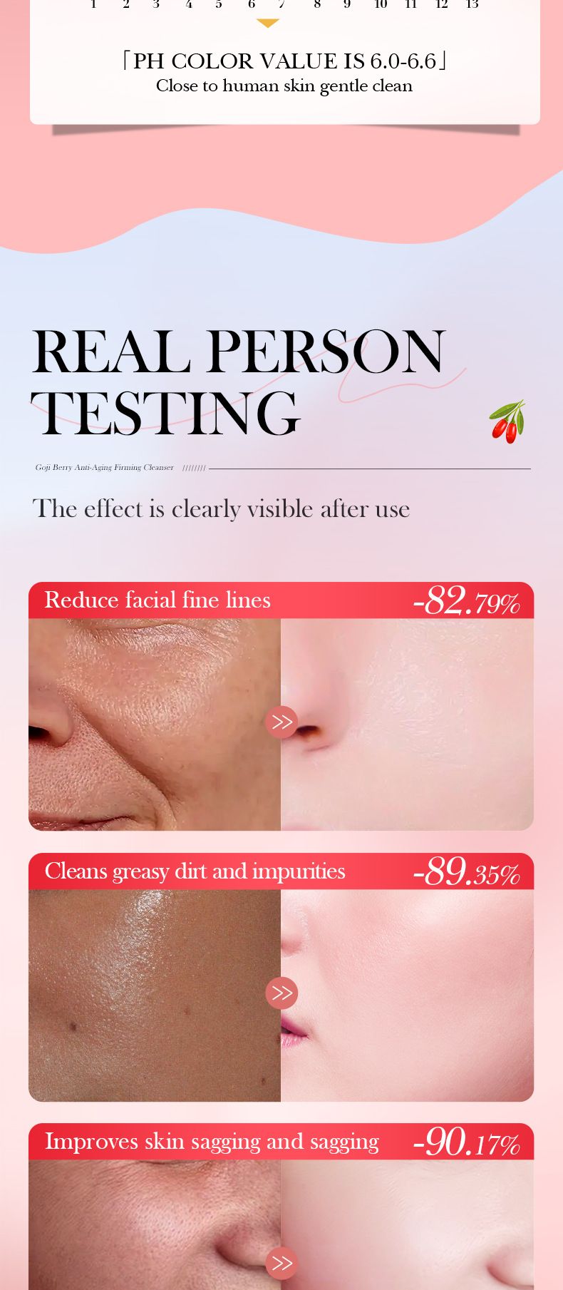 Detergente viso antirughe riparatore completo alle bacche di Goji in inglese 100 g SADOER Detergente viso_voghion.com