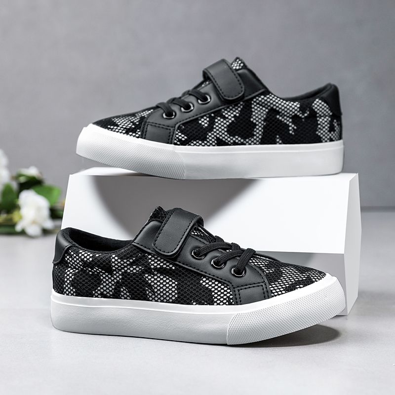 Schwarze Kinder Canvas Sneakers Atmungsaktive Neue Sportmode Kleinkind Mädchen Kinder Jungen Flache Schuhe_voghion.com