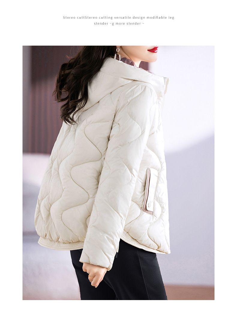 Doudoune courte brillante pour femme, manteau d'hiver léger à capuche, vêtements d'extérieur matelassés à la mode, gilet zippé coupe slim_voghion.com