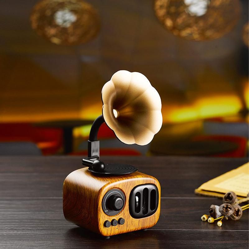 Speaker Retro Wood Portable Box Wireless Mini speaker Outdoor for Sound System TF FM Radio_voghion.com
