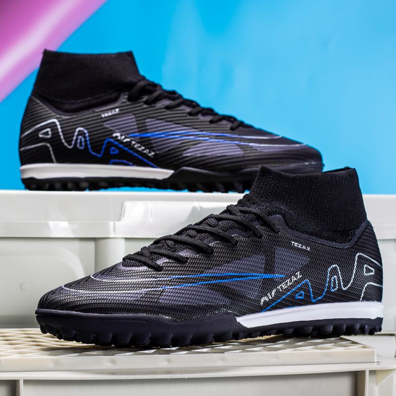 Scarpe da calcio alte da uomo, da esterno e da interno, da ginnastica, con tacchetti TF, sportive, per adolescenti_voghion.com