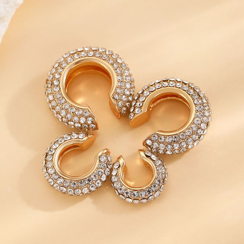 Orecchini a clip a forma di C con diamanti, senza fori per le orecchie, molto venduti, per donna_voghion.com