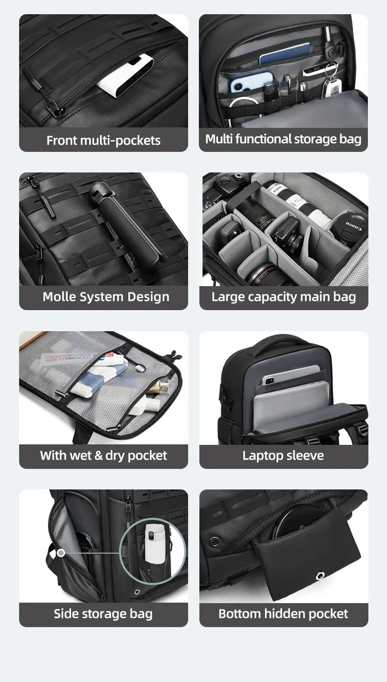 SLR Camera Large Capacity Multi-function Splash-proof Digital Drone Bag With Dry And Wet Separation Integrated With Computer_voghion.com