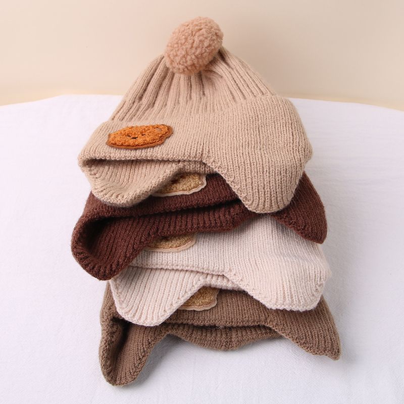Mode Winter Baby Beanie Mütze Cartoon Bär Gehörschutz Strickmütze für Kleinkind Jungen Mädchen Niedliche koreanische warme Kinder Häkelmützen_voghion.com